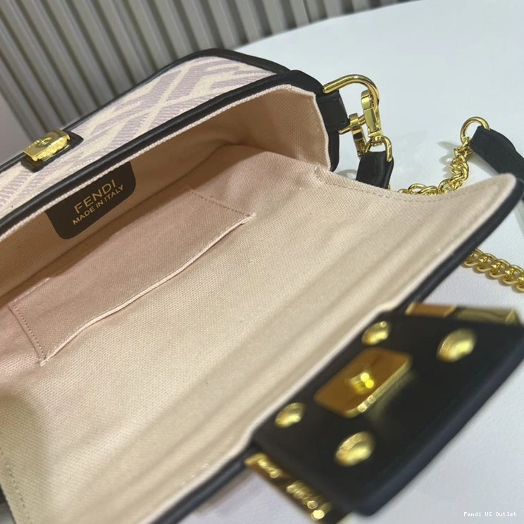 Vintage HOT Bag In Motif Canvas Fendi Mini Baguette FF Cherry 0717